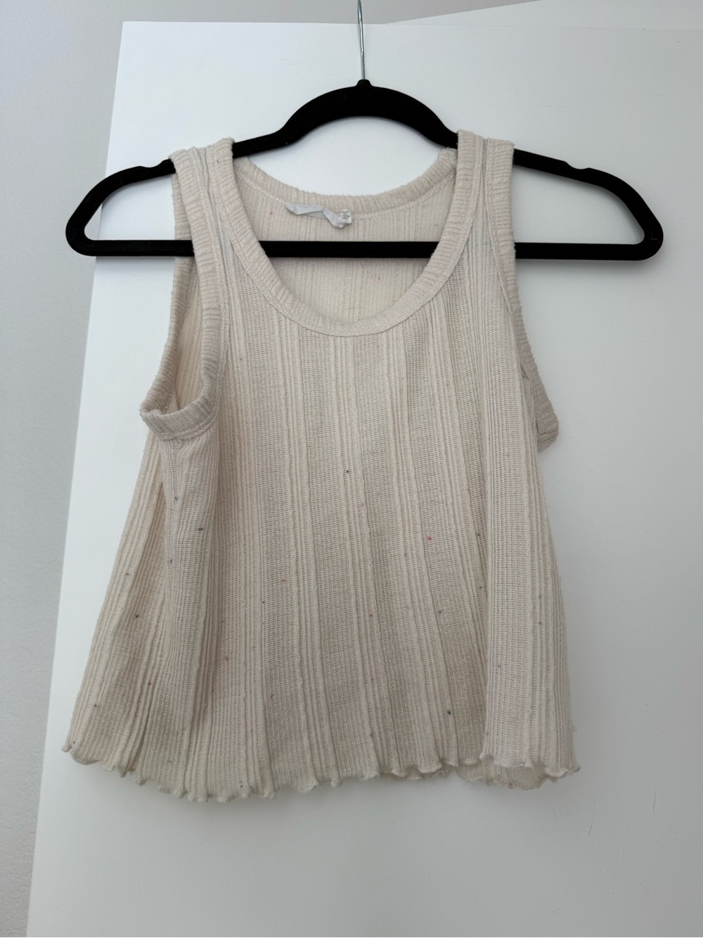 Lush Ribbed Knit Tank Top — Cream - Picture 3 of 5